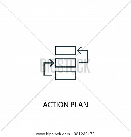Action Plan Concept Line Icon. Simple Element Illustration. Action Plan Concept Outline Symbol Desig
