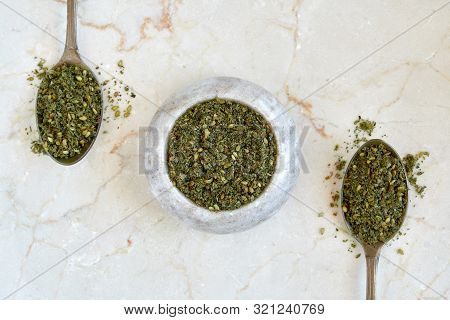 Middle Eastern Zaatar Spice Mix In A Bowl