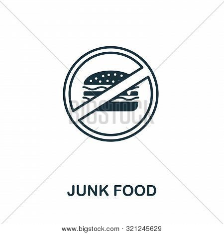 Junk Food Icon. Thin Outline Style Design From Fitness Icons Collection. Creative Junk Food Icon For