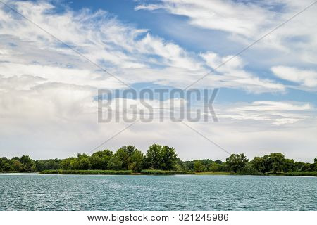 Lake Called Sulianske Jazero With Clouds In Background, One Of Many Lakes Near Bratislava, Slovakia.
