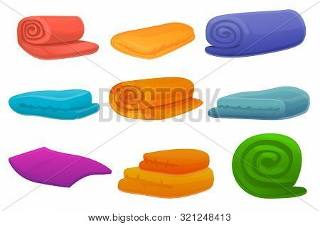 Blanket Icons Set. Cartoon Set Of Blanket Vector Icons For Web Design