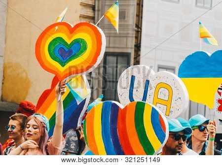 Kiev, Ukraine, 06.23.2019. Lgbt Parade, March Of Equality For The Rights Of Gays, Lesbians, Transves
