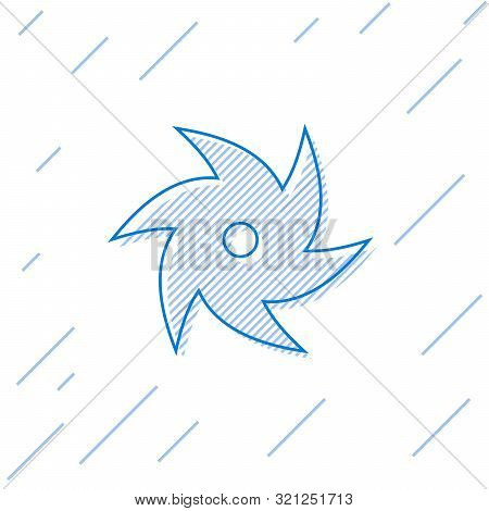 Blue Line Tornado Icon Isolated On White Background. Cyclone, Whirlwind, Storm Funnel, Hurricane Win