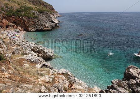 Castellammare Del Golfo, San Vito Lo Capo - June 30th 2016: The Zingaro Nature Reserve, An Italian P