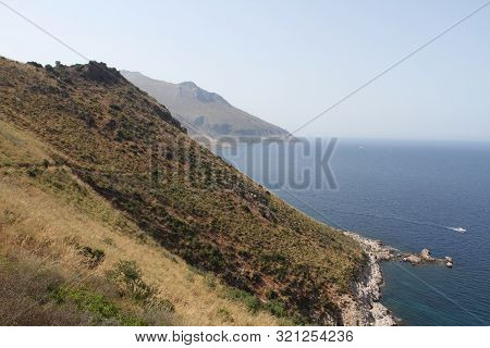 Castellammare Del Golfo, San Vito Lo Capo - June 30th 2016: The Zingaro Nature Reserve, An Italian P
