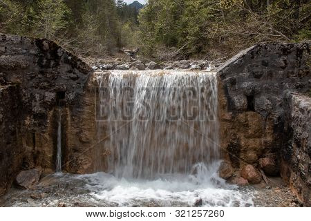 Panorama Of Untouched Landscapes In The Austrian Alps With River, Streams And Waterfalls