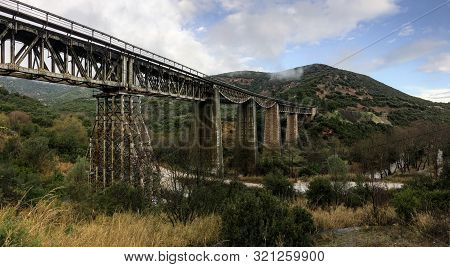Famous Old Gorgopotamos Bridge In Greece Near Lamia Which Was Blown Up In World War Ii.