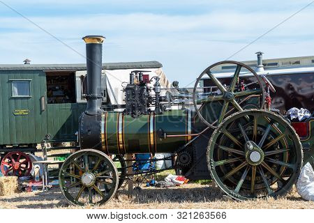 Blandford Forum.dorset.united Kingdom.august 24th 2019.a Wallis And Steevens Traction Engine Is On D