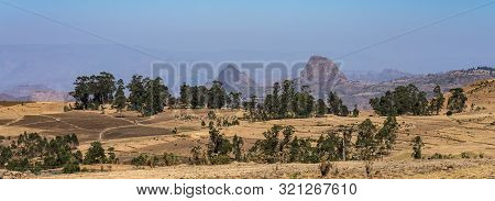Landscape View Between Gondar And The Simien Mountains, Ethiopia, Africa