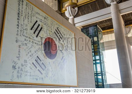Korean Flag With Signatures