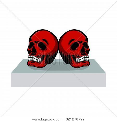 Skull Monocrome Vector Head Illustration Charactres Modern Style On Eps 8
