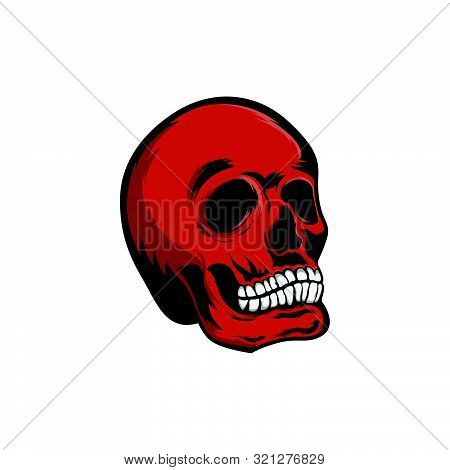 Skull Monocrome Vector Head Illustration Charactres Modern Style On Eps 8