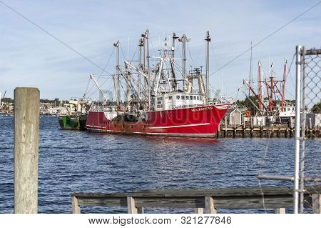 Fairhaven, Massachusetts, Usa - September 9, 2019: Commercial Fishing Vessel Sea Ranger Docked In Fa