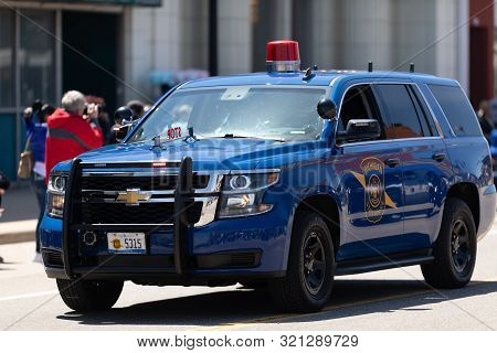 Benton Harbor, Michigan, Usa - May 4, 2019: Blossomtime Festival Grand Floral Parade, Michigan State