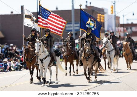 Benton Harbor, Michigan, Usa - May 4, 2019: Blossomtime Festival Grand Floral Parade, Michigan Sheri