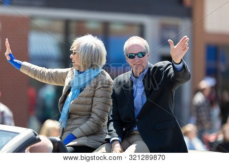 Benton Harbor, Michigan, Usa - May 4, 2019: Blossomtime Festival Grand Floral Parade, Car Transporti