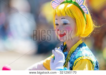 Benton Harbor, Michigan, Usa - May 4, 2019: Blossomtime Festival Grand Floral Parade, Michiana Clown