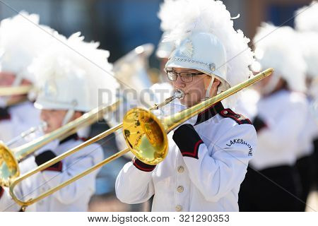 Benton Harbor, Michigan, Usa - May 4, 2019: Blossomtime Festival Grand Floral Parade, Members Of The