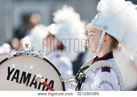Benton Harbor, Michigan, Usa - May 4, 2019: Blossomtime Festival Grand Floral Parade, Members Of The