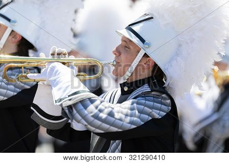 Benton Harbor, Michigan, Usa - May 4, 2019: Blossomtime Festival Grand Floral Parade, Members Of The