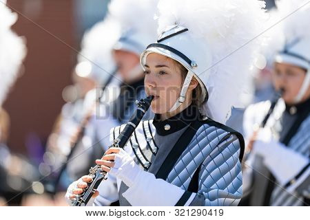 Benton Harbor, Michigan, Usa - May 4, 2019: Blossomtime Festival Grand Floral Parade, Members Of The