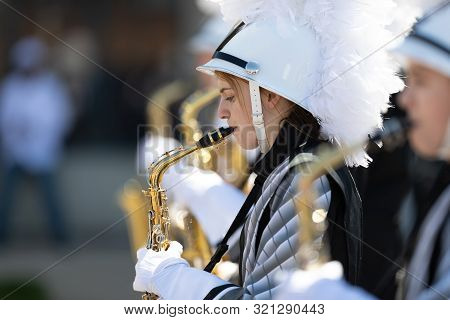 Benton Harbor, Michigan, Usa - May 4, 2019: Blossomtime Festival Grand Floral Parade, Members Of The