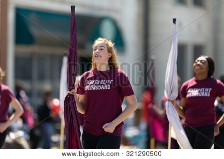 Benton Harbor, Michigan, Usa - May 4, 2019: Blossomtime Festival Grand Floral Parade, Members Of The