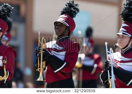 Benton Harbor, Michigan, Usa - May 4, 2019: Blossomtime Festival Grand Floral Parade, Members Of The
