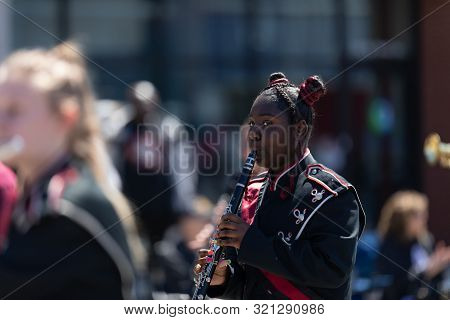 Benton Harbor, Michigan, Usa - May 4, 2019: Blossomtime Festival Grand Floral Parade, Members Of The
