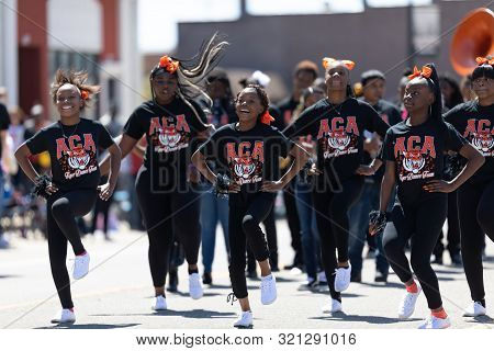 Benton Harbor, Michigan, Usa - May 4, 2019: Blossomtime Festival Grand Floral Parade, Members Of Aca
