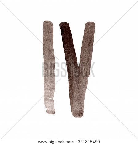 Roman Numeral Font Watercolor Background Illustration Set. Isolated Number Illustration Element.