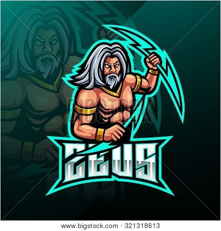 Zeus Sport Mascot Logo Design With Text