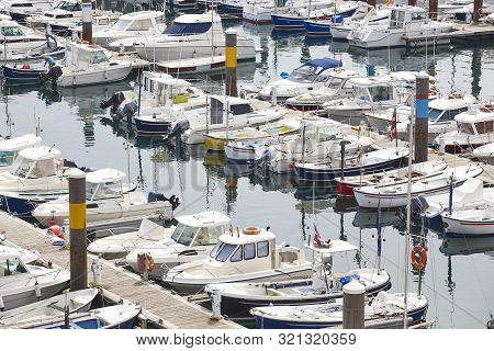 Traditional Fishing Village Harbor Of Bermeo. Basque Country. Spain