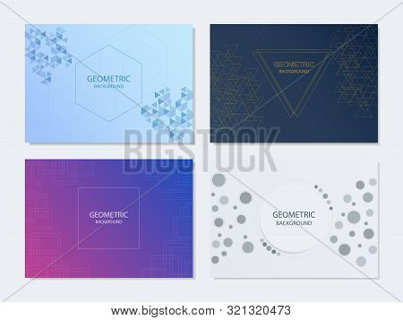Abstract Geometric Background Gradient Bundle Shape Style With Line. Vector Illustration