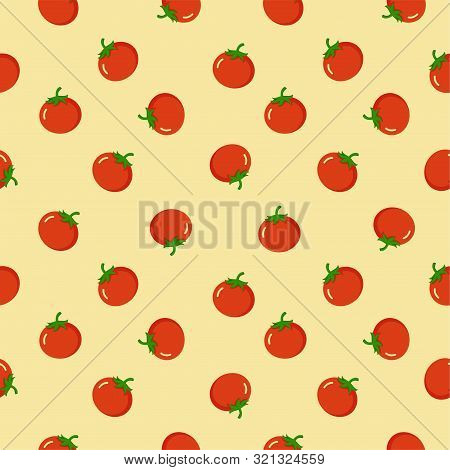 Seamless Tomato Icon Vector, Tomato Pattern Background