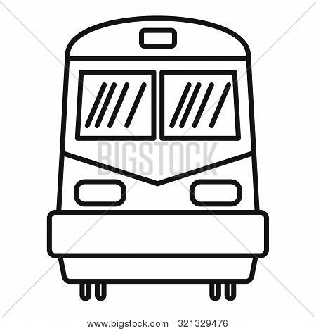 Front Train Icon. Outline Front Train Vector Icon For Web Design Isolated On White Background