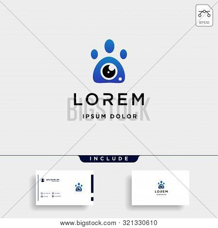 Dog Paw Camera Logo Template Vector Design