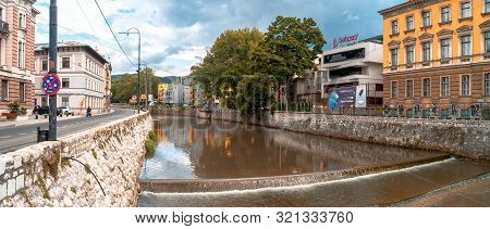 Miljacka River And Bridges In Sarajevo