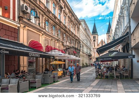 Sacred Heart Cathedral In Sarajevo Streets