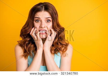 Photo Of Terrible Feared Girlfriend Driven Mad With Some Sorrow Happened To Her Biting Nails With Pa