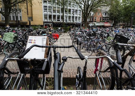 Amsterdam, Holland - July 1, 2017: Amsterdam Is One Of The Most Well Known Bicycle Friendly Cities W