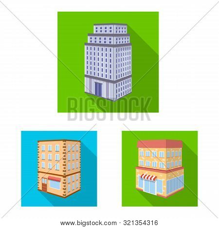 Vector Design Of Construction And Building Symbol. Set Of Construction And Estate Stock Symbol For W