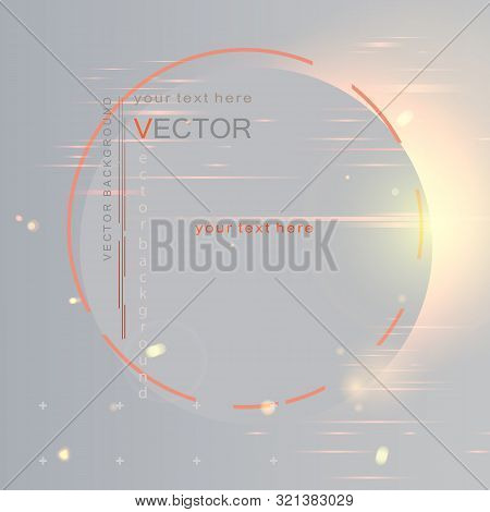 Gray Background With Flash, Abstraction, Circle, Vector.