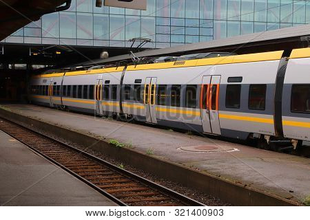 Gothenburg, Sweden - August 27, 2018: Vasttagen Train In Gothenburg Central Station. Gothenburg Is T