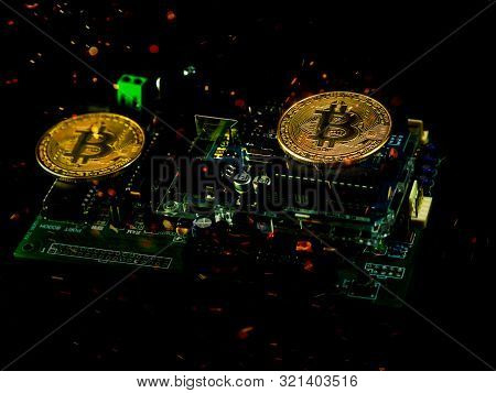 An innovative digital currency bitcion effect by great lighting effect.