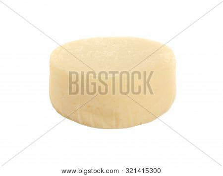 Head Of Tasty Fresh Cheese On White Background