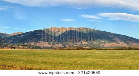High Resolution Panorama Of Western Tatras (zapadne Tatry, Liptov Region) With Mount Baranec Peak, G