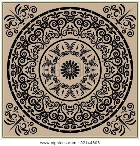 Kunst Jahrgang Vektor Rosette Damaris ornament