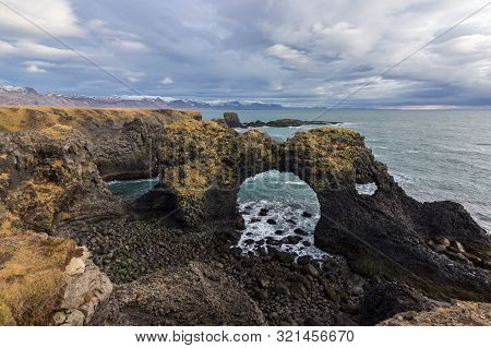 Views Near The Town Of Arnastapi In Iceland