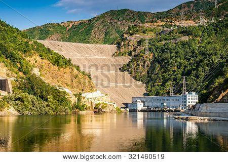 Water Dam Near Fierza In Albania, Europe